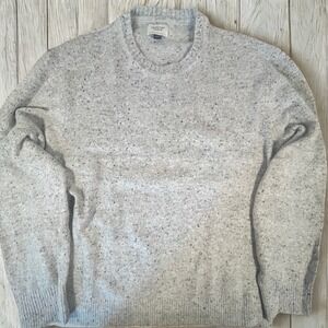American Eagle Mens XL Gray Speckled Crewneck Knit Sweater Wool Blend Preppy